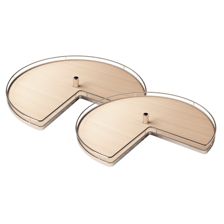 Kessebohmer Lazy Susan Kidney 32D Shelves Only Champagne/Maple ORDER POST SEPARATELY, 2PK 2500550103